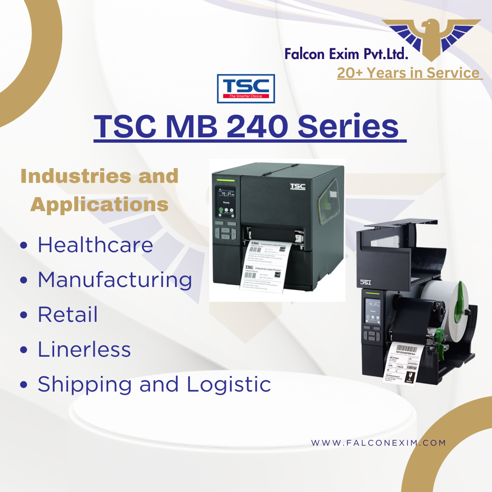 TSC MB 240T - All-Metal Build, 4-Inch Width, Versatile Media Compatibility , Linerless Kit, Internal Rewinder, Peel-Off Kit
