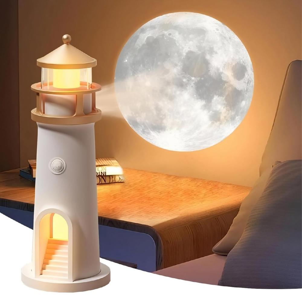 Lighthouse Moon Lamp Projector Night Light - Size: Standard