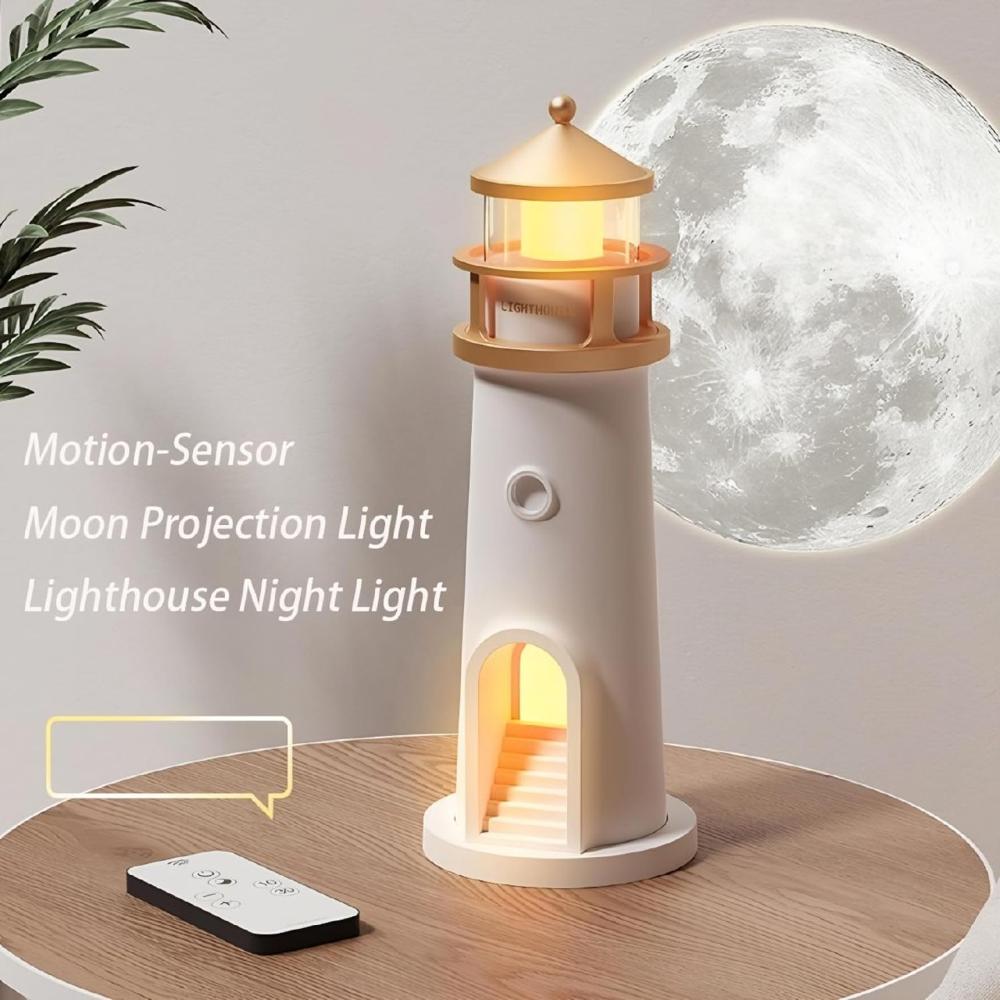Lighthouse Moon Lamp Projector Night Light - Size: Standard