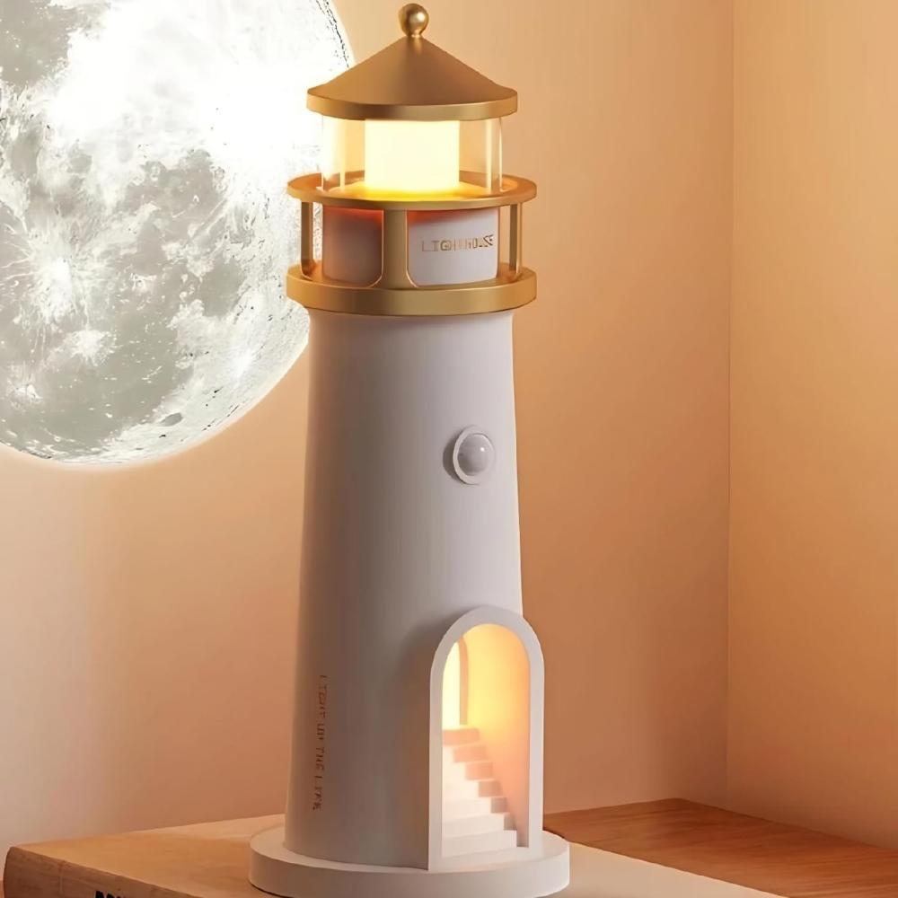 Lighthouse Moon Lamp Projector Night Light - Size: Standard
