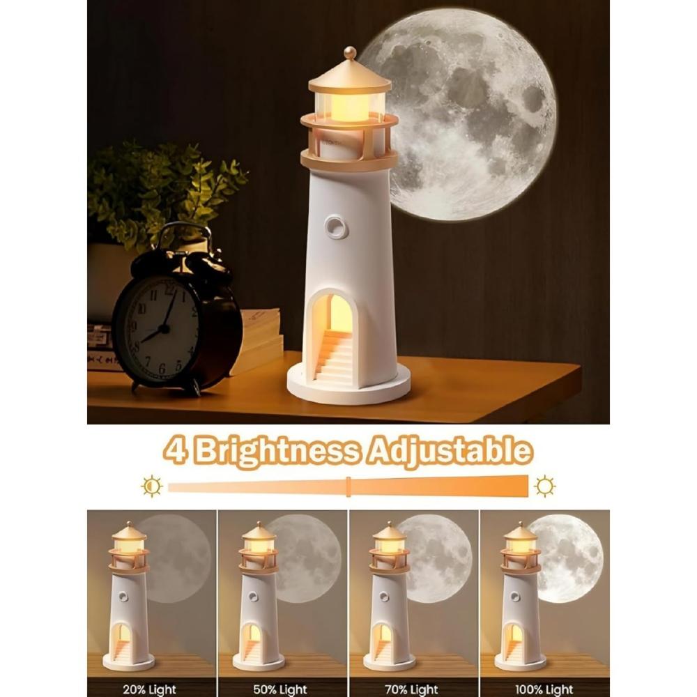 Lighthouse Moon Lamp Projector Night Light - Size: Standard