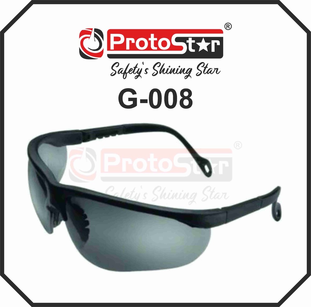 Protostar G-008 Safety Goggles - Polycarbonate, Clear/smoke Color | Shatterproof, Anti-fog Design, Adjustable Strap For Comfort, Impact Protection