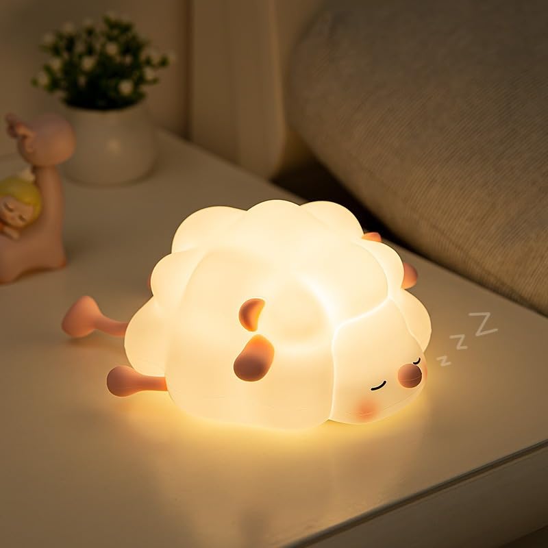 Cute Cartoon Sheep Animal LED Silicone Night 