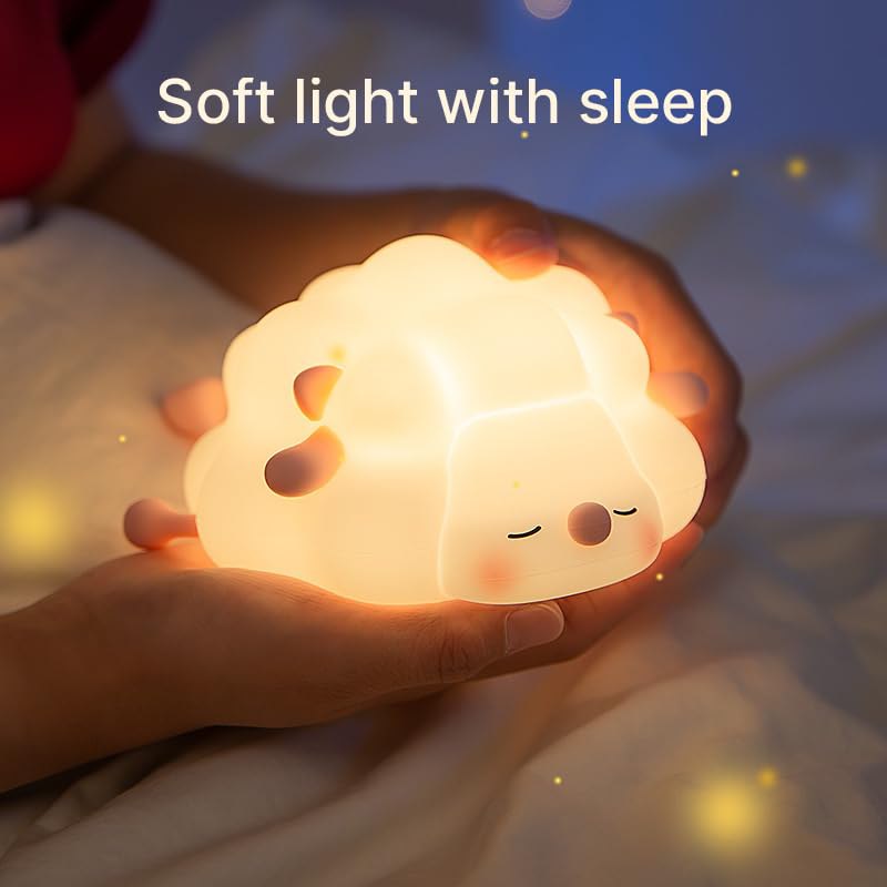 Cute Cartoon Sheep Animal LED Silicone Night 