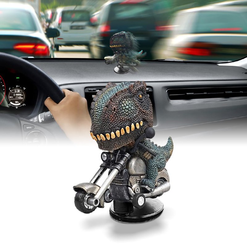 Dashboard Decor Motorcycle Dinosaur