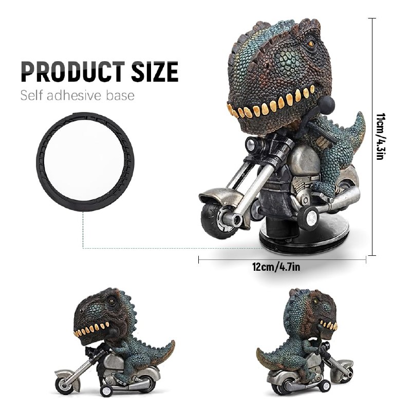 Dashboard Decor Motorcycle Dinosaur 