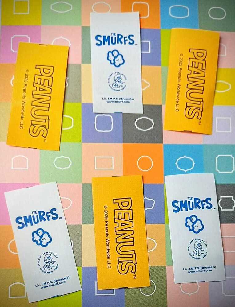 Premium Printed Taffeta Labels - Color: Red And Blue