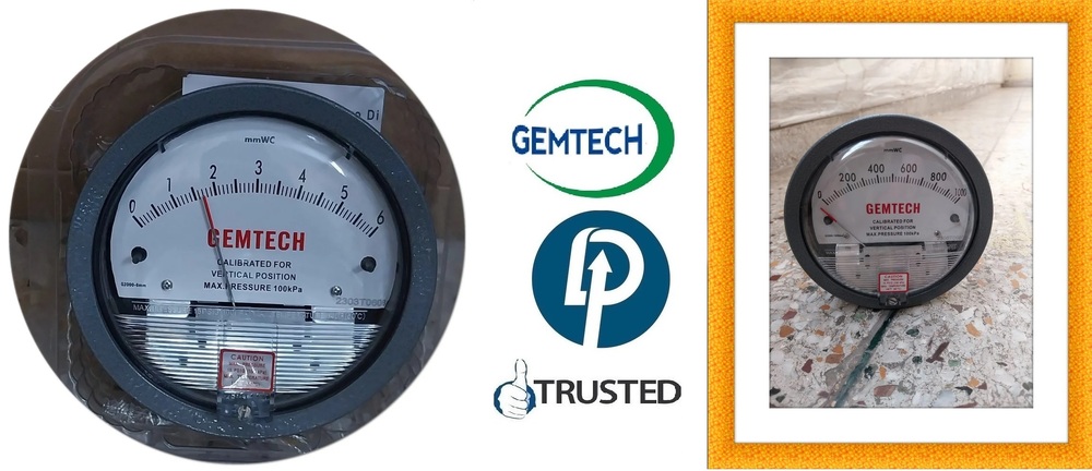 Top Brand Industrial GEMTECH Differential Pressure Gauge Online India
