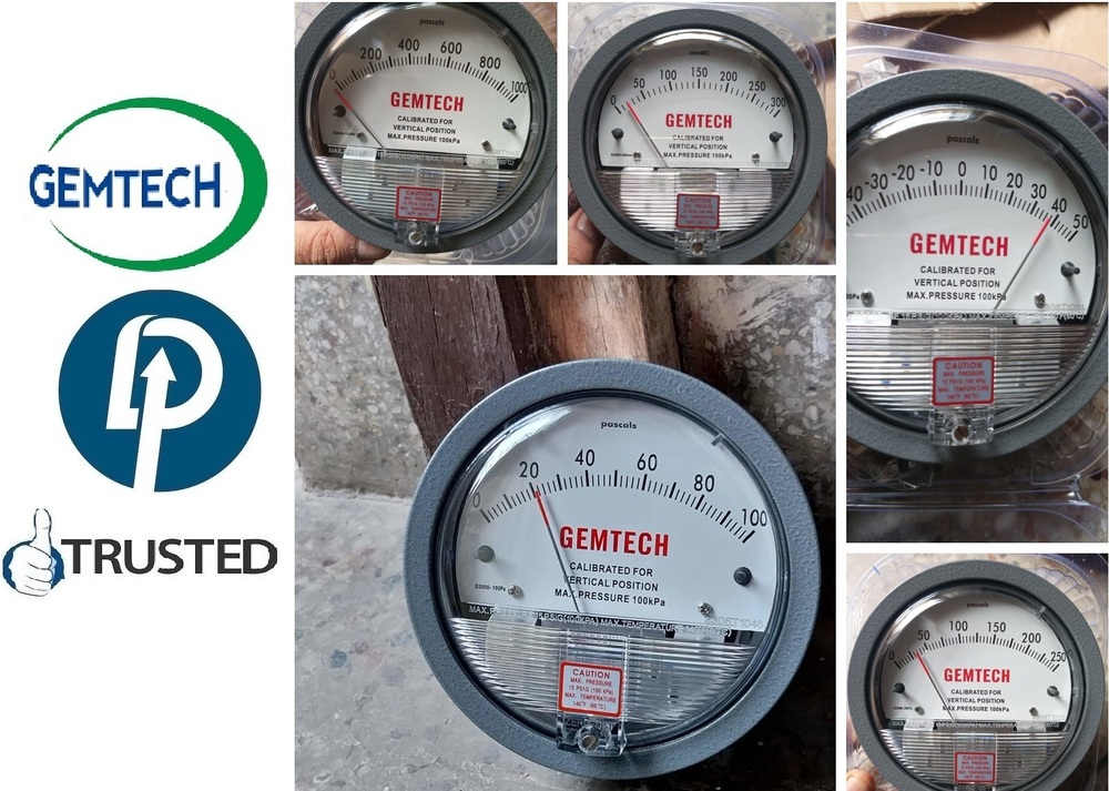 Top Brand Industrial GEMTECH Differential Pressure Gauge Online India