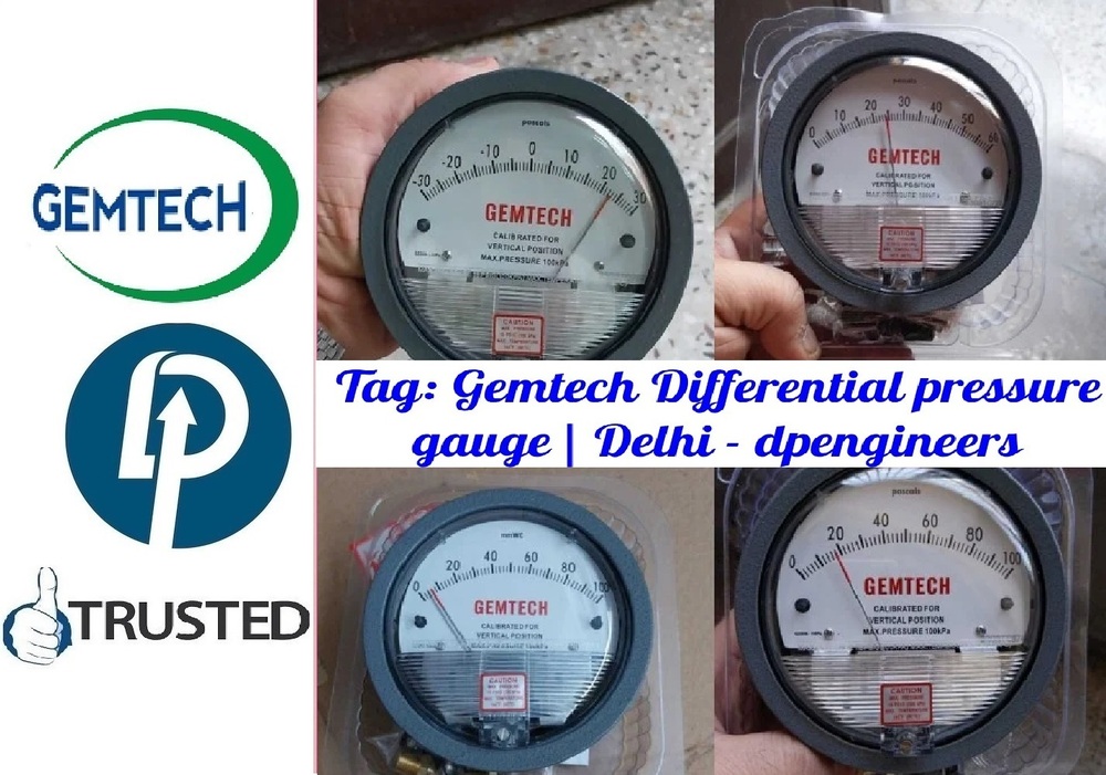 Top Brand Industrial GEMTECH Differential Pressure Gauge Online India