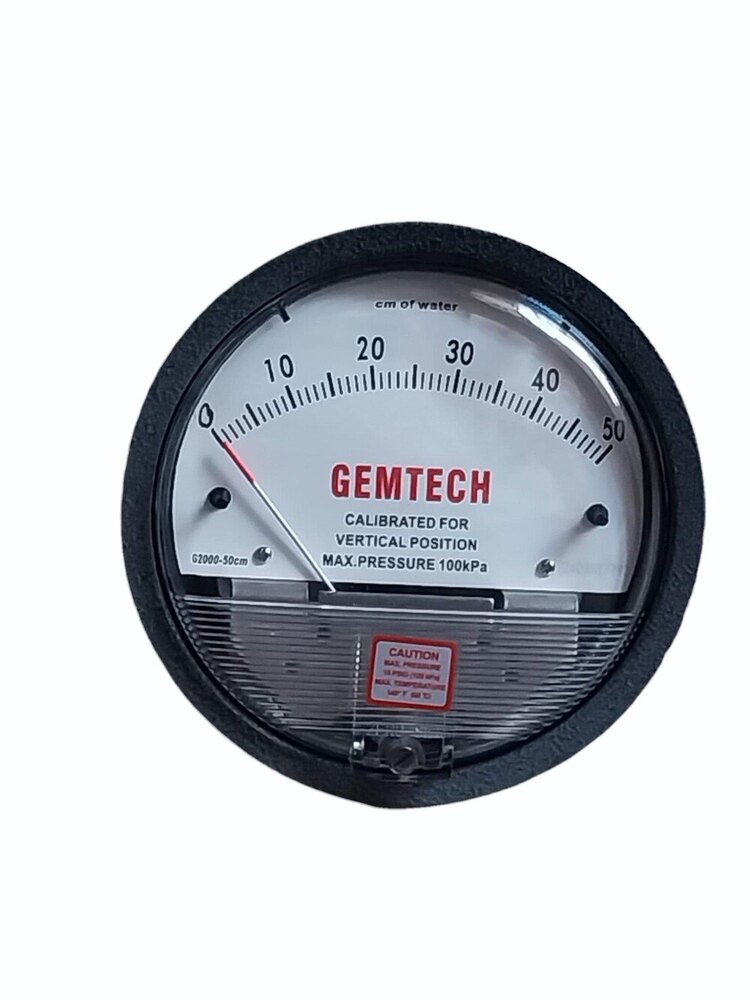 Model G2000-100cm Gemtech Differential Pressure Gauge Range 0-100 Cm W.c - Color: White / Black