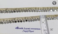 Water Colour Jalebi Lace With Mirror Lace - Color: Golden
