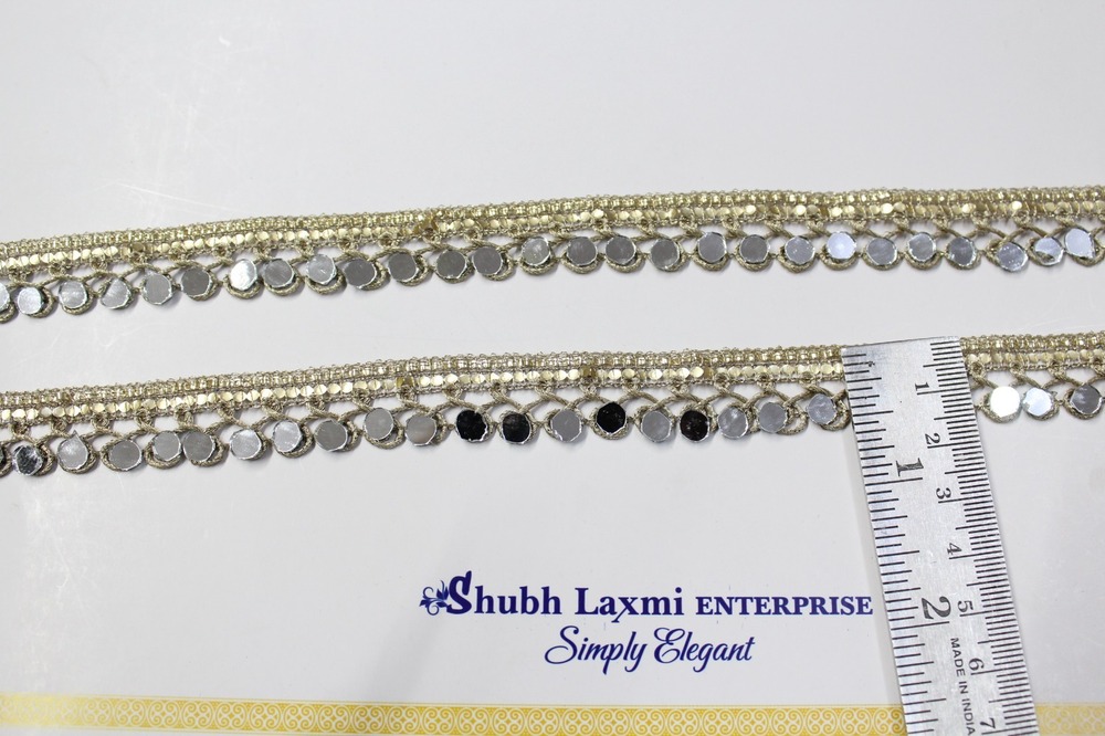 Water Colour Jalebi Lace With Mirror Lace