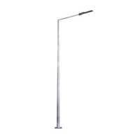 Street Light Pole - Durable Street Light Pole Material, 7 Meter Height, Silver Finish - Led Lighting, Dual-arm Design For Effective Illumination