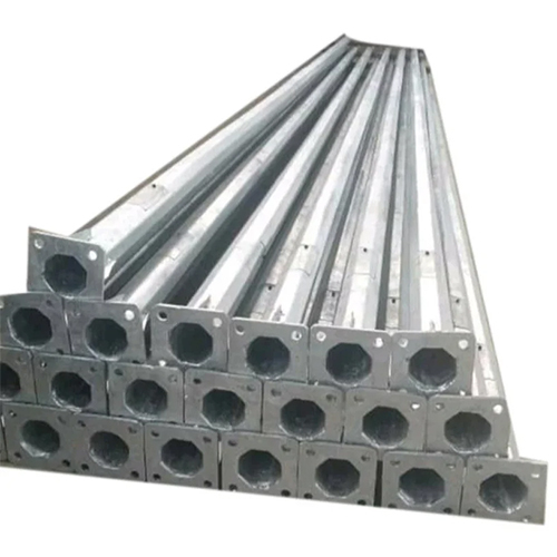 Octagonal Street Light Pole - Polished Aluminium, 7m Height, Silver Color, 60mm Diameter, 4-10mm Plate Thickness, 1-5mm Wall Thickness | Ideal for Street Applications