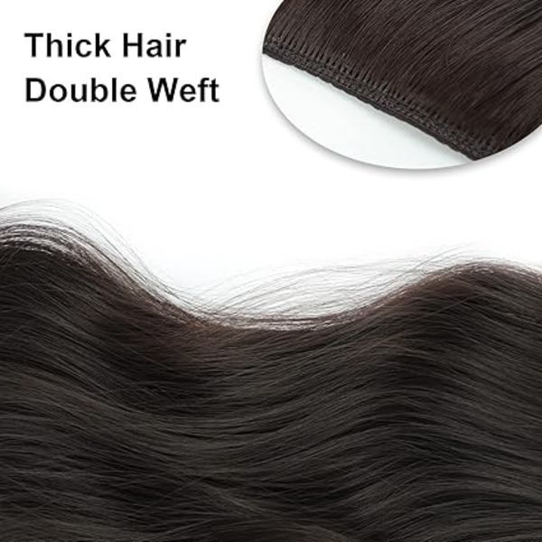 Vigorous Clip in Hair Extensions 4PCS Dark Brown Long Hair Extensions Clip (20 Inch )