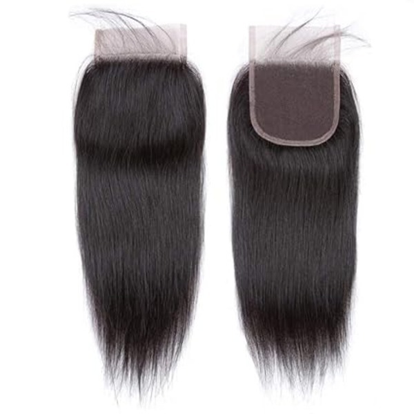 Straight Lace Closure 4x4  100%  Indian Virgin Human Hair Lace Closure  Natural Black Color(10inch)