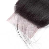 Straight Lace Closure 4x4  100%  Indian Virgin Human Hair Lace Closure  Natural Black Color(10inch)
