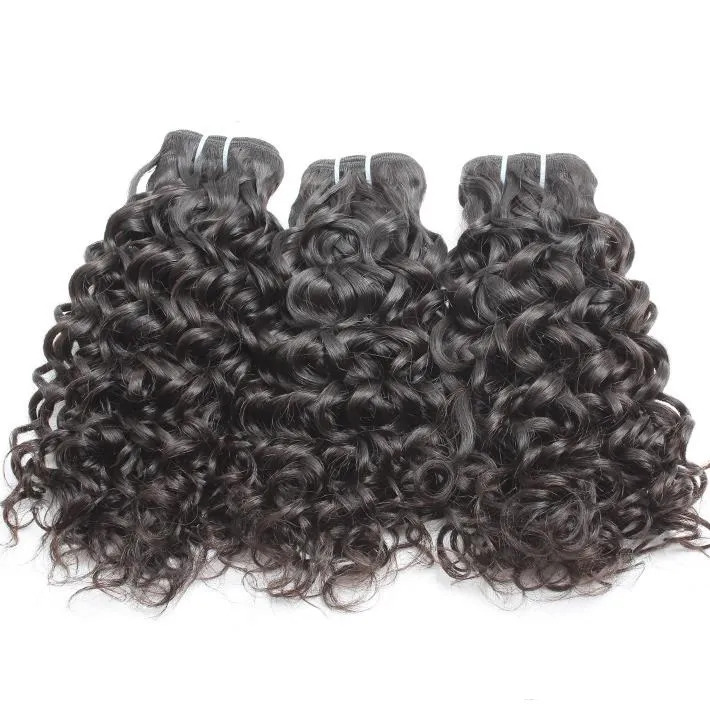 Deep Wave Wavy Weft Human Hair Extensions Bundle for Wig Salon 24in