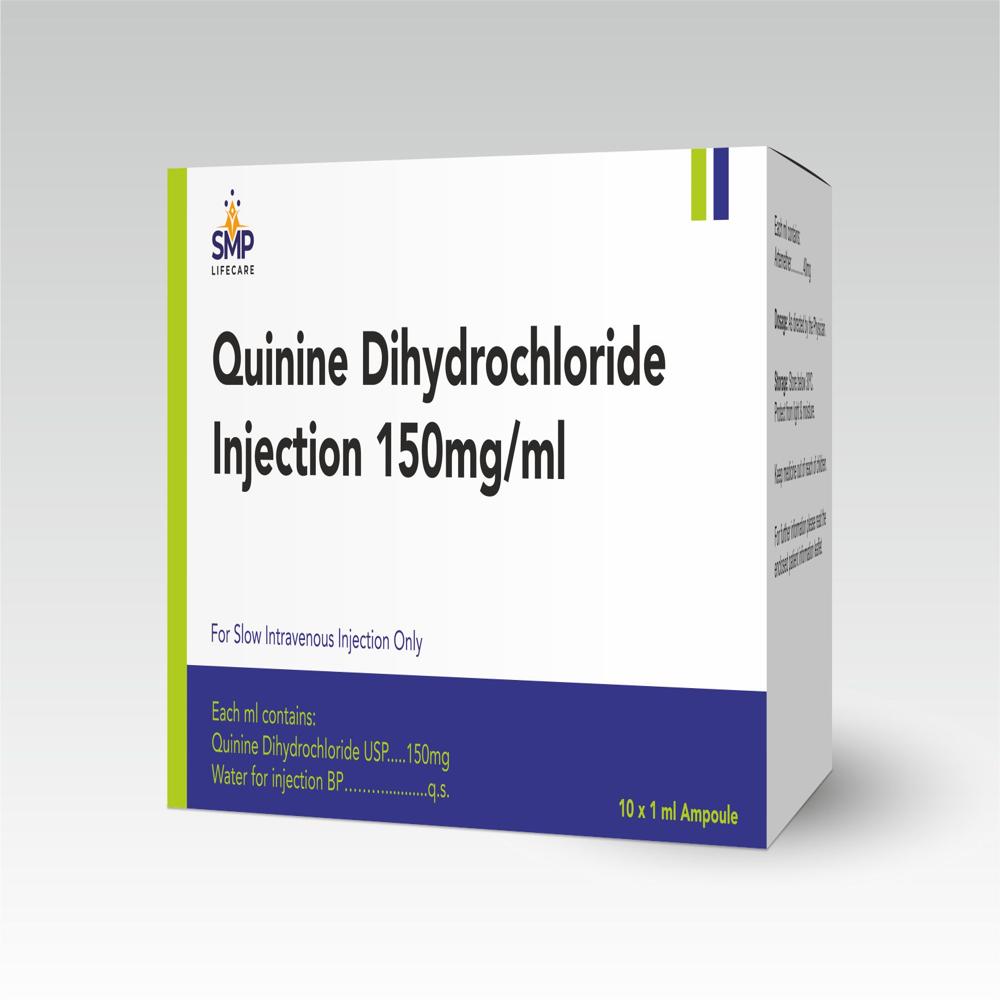 Quinine Dihydrochloride Injection 150mgml - Packaging Type: Box