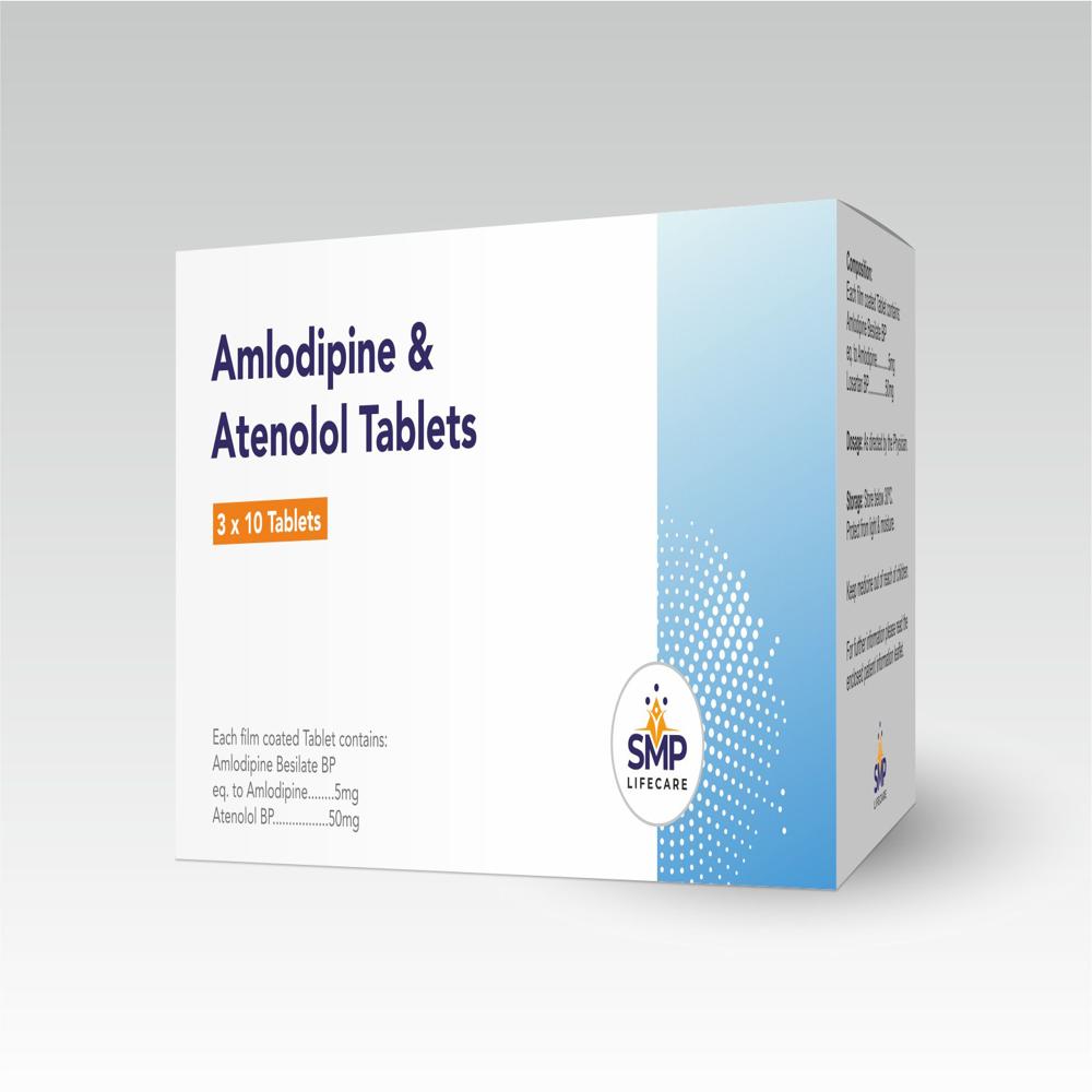 Amlodipine 5mg and Atenolol 50mg Tablets