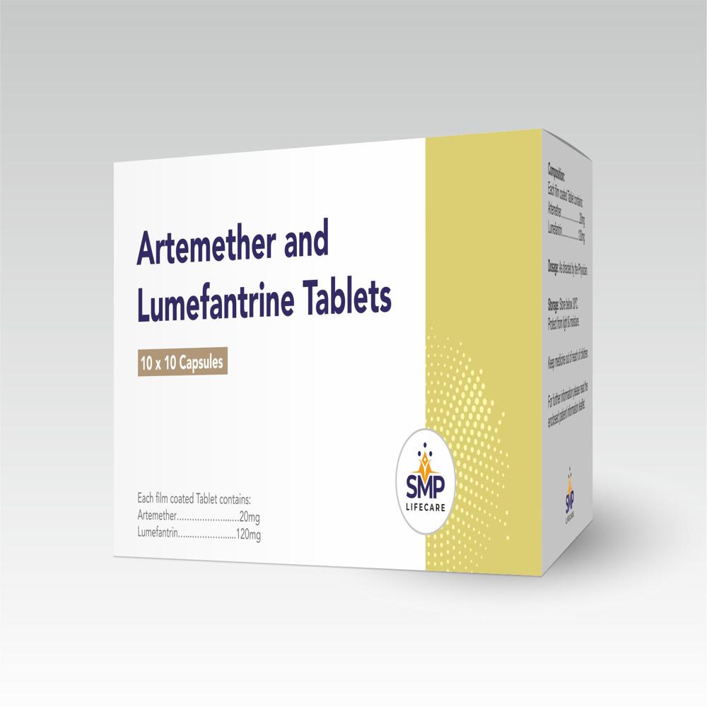 Artemether 20mg and Lumefantrine 120mg Tablets
