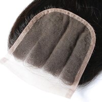 4X4 Lace Closure Human Hair Straight Wave 3 Part Closure With Baby Hair  Natural Color (14 Inches)