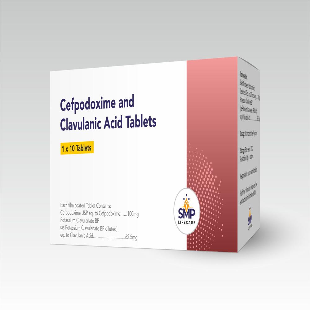 Cefpodoxime 100mg and Clavulanic Acid 62.5mg Tablets