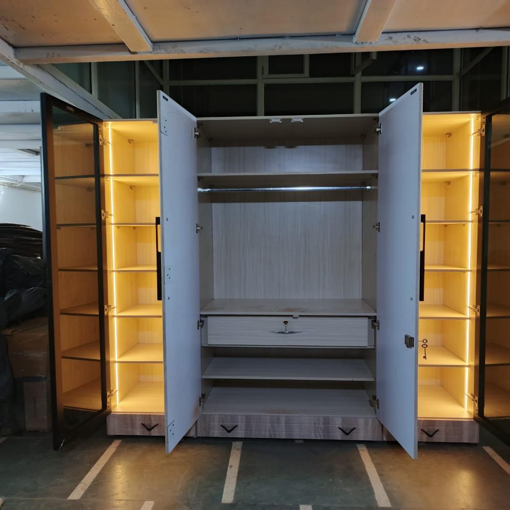 Glass Door Wooden Almirah