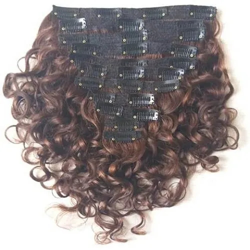 South Indian Temple Remy Curly Hair  Clip-In Hair Extension for Women  (10 to 28 Inch )