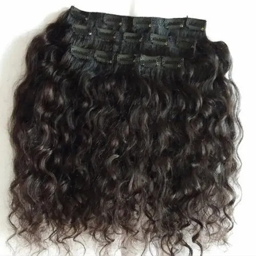 South Indian Temple Remy Curly Hair  Clip-In Hair Extension for Women  (10 to 28 Inch )