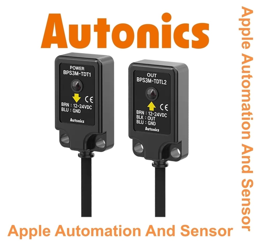Autonics Bps3m-tdt Photoelectric Sensor - Through-beam Sensing, Infrared Led Light Source, Npn Open Collector Output | 3m Sensing Distance, 1ms Response Time, 12-24vdc Power Supply