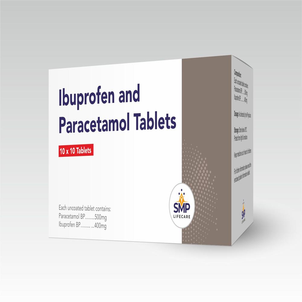 Ibuprofen 500mg and Paracetamol 400mg Tablets
