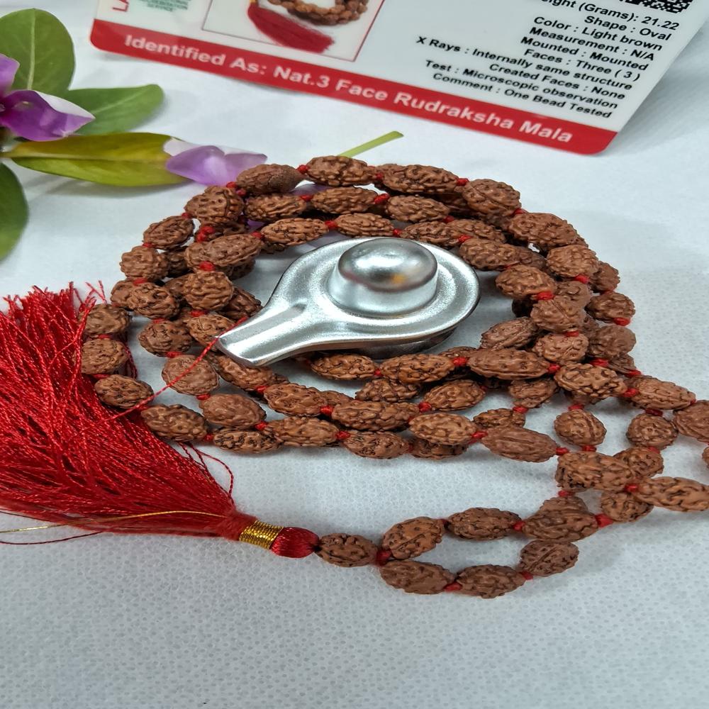 3 mukhi indonasian Rudraksha Mala