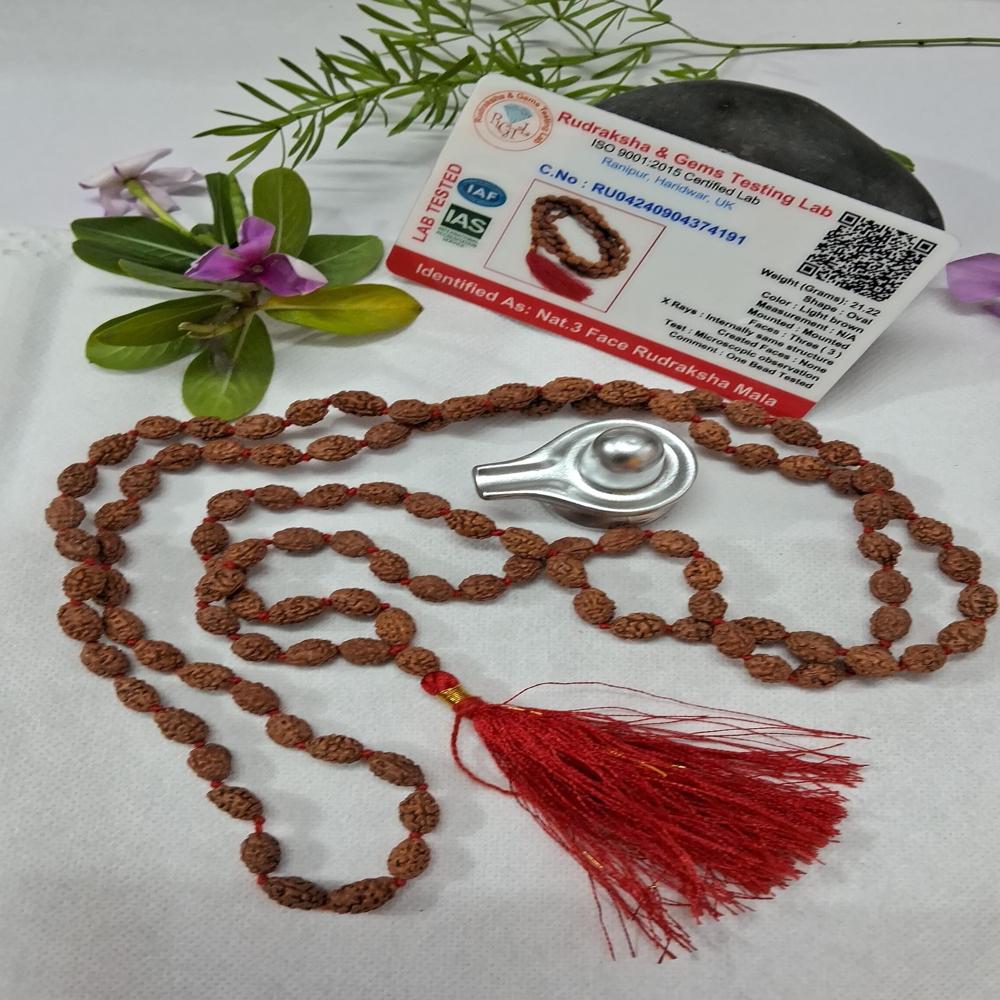 3 mukhi indonasian Rudraksha Mala