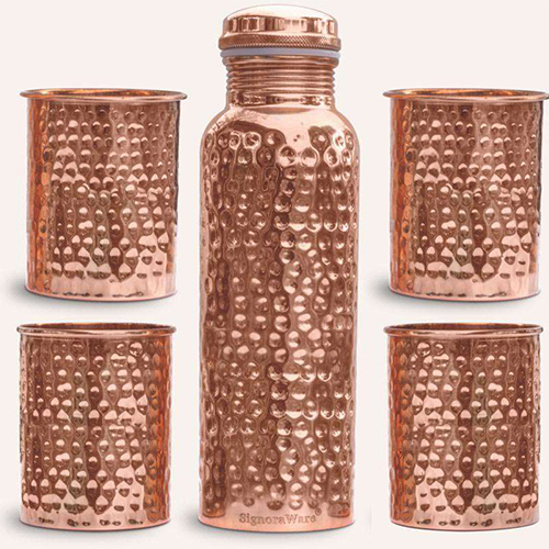 Hammered Bottle with 4 Glasses (900ml + 275ml)
