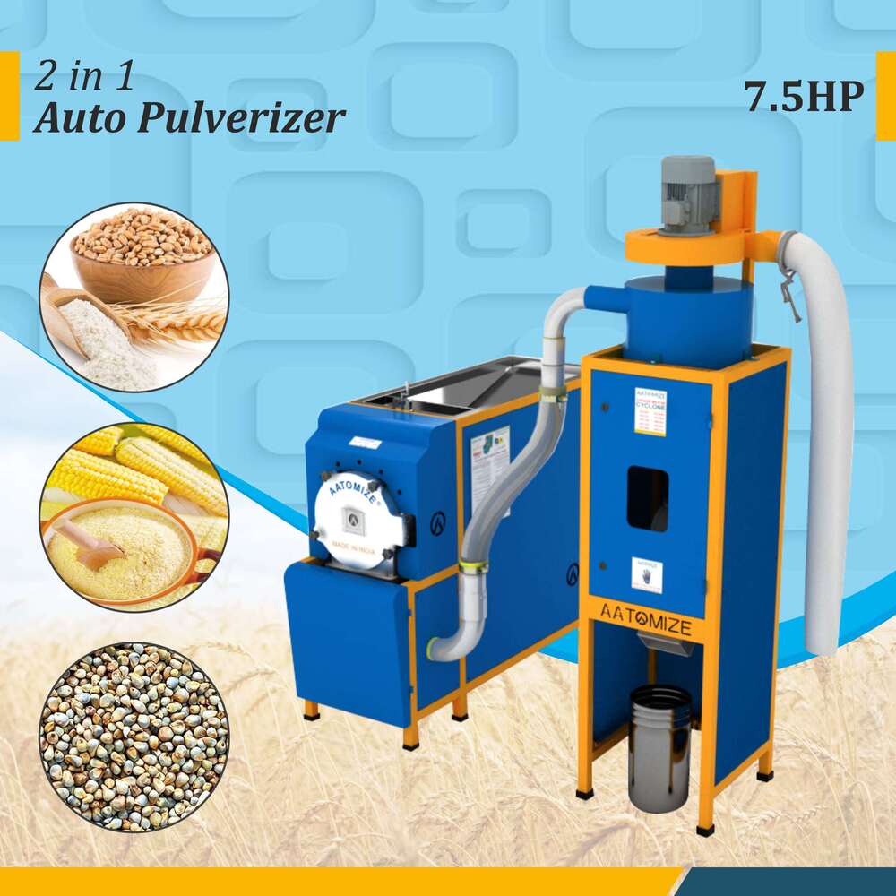 Aatomize 7.5Hp Heavy Duty Pulverizer Machine With Cyclone - Color: Blue