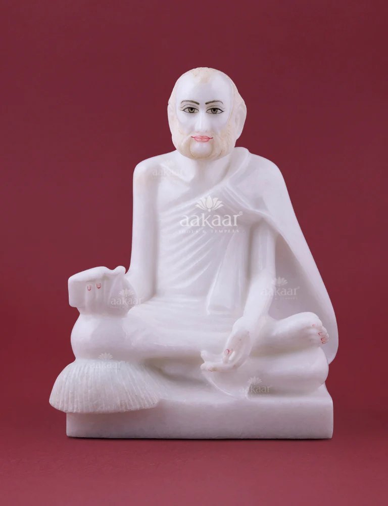 marble rajendra suri jain statue