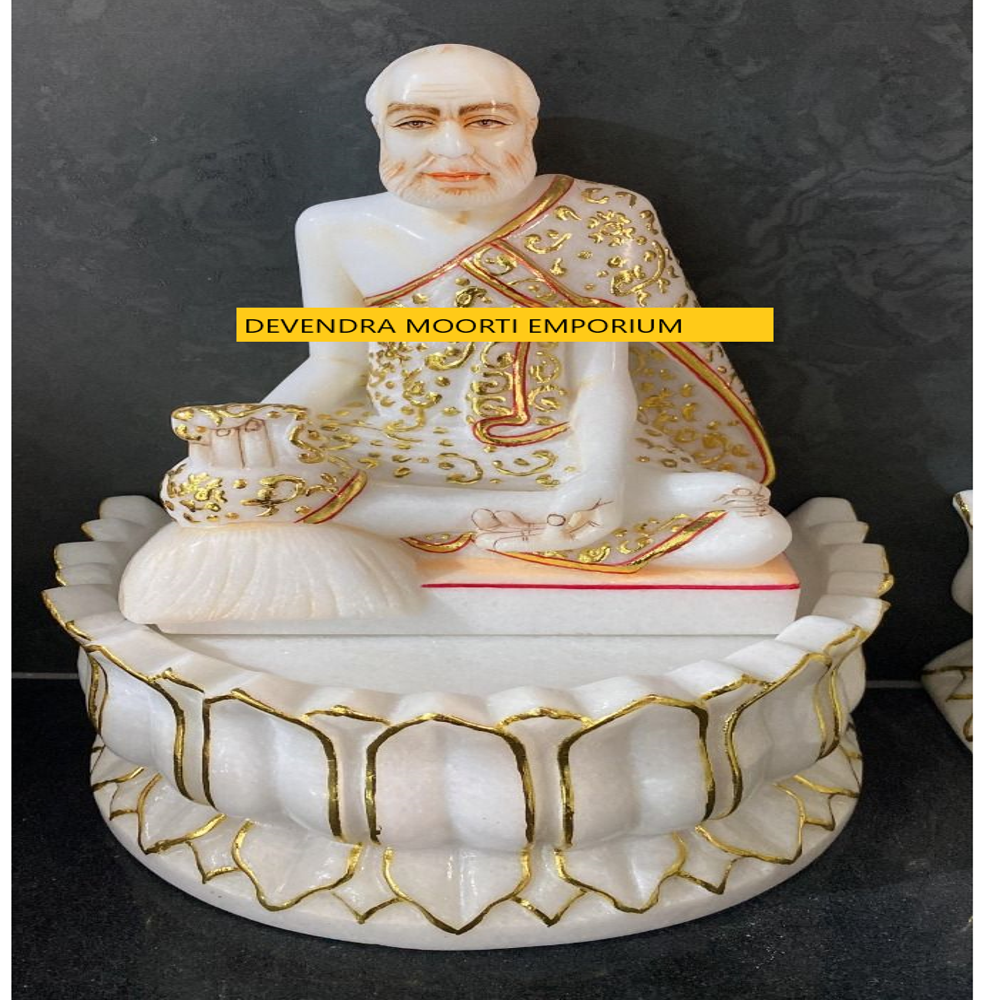 Marble Rajendra Suri Jain Statue In Mumbai - Color: 11