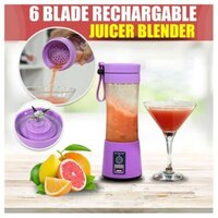 Portable 6 Blade Rechargeable Juicer Blender - Capacity: 380 Ml