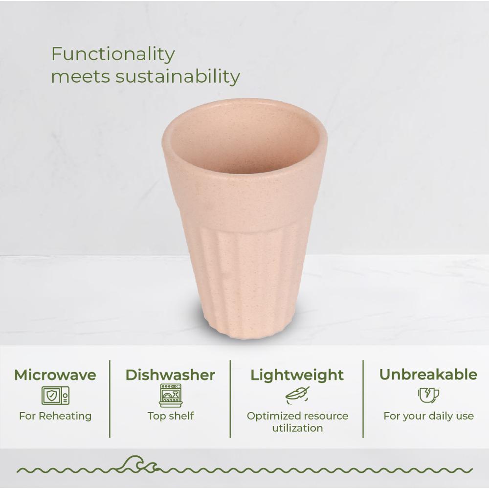 120ml Sea Star Peach Unbreakable Promotional Husk Chai Cup