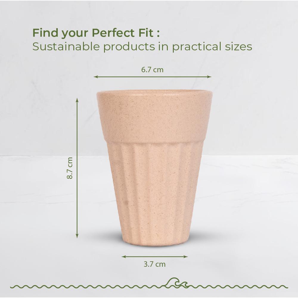 120ml Sea Star Peach Unbreakable Promotional Husk Chai Cup