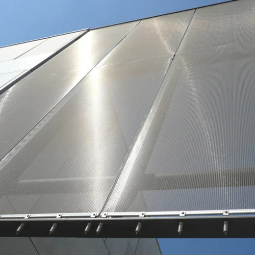 Architectural Expanded Metal Facade Mesh - Color: Silver