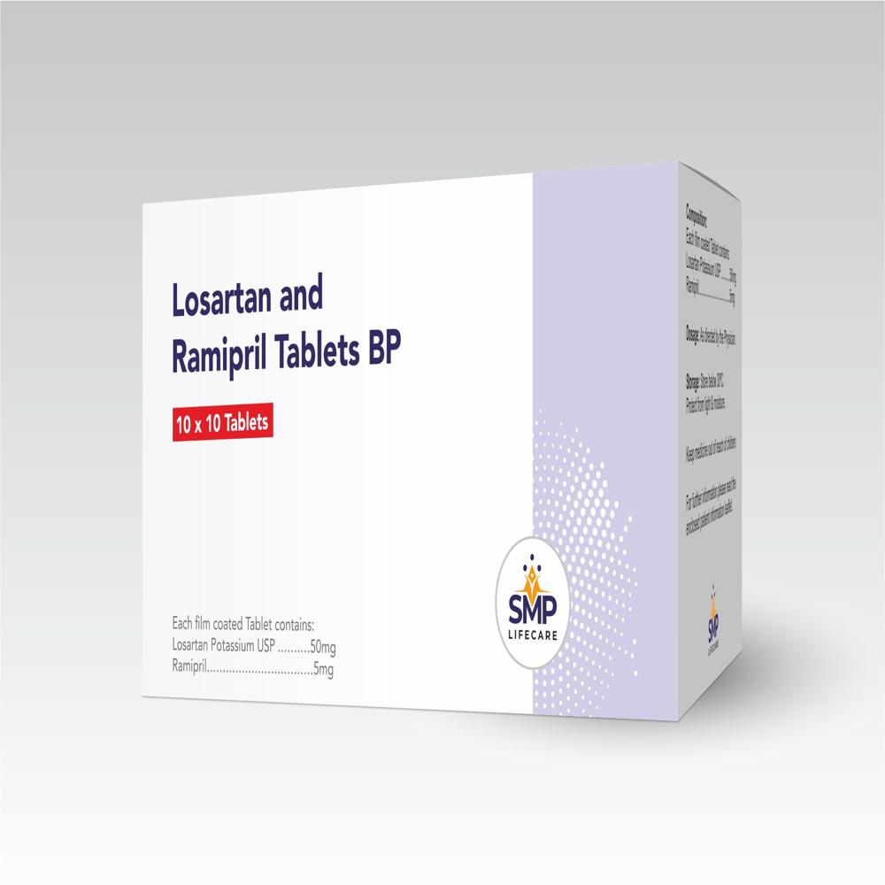 Losasrtan 50mg and Ramipril 5mg Tablets
