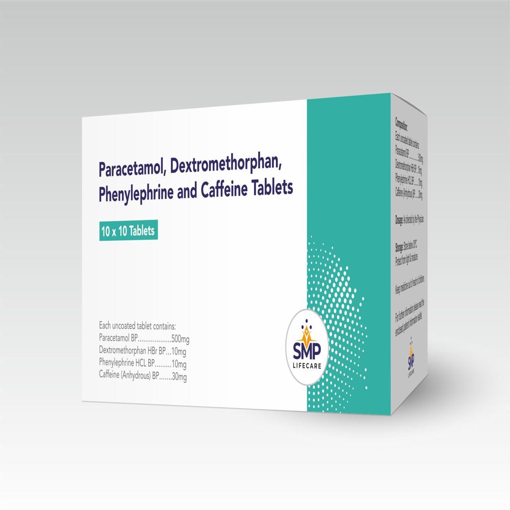 Paracetamol, Dextromethorphan, Phenylepgrine and Caffeine Tablets