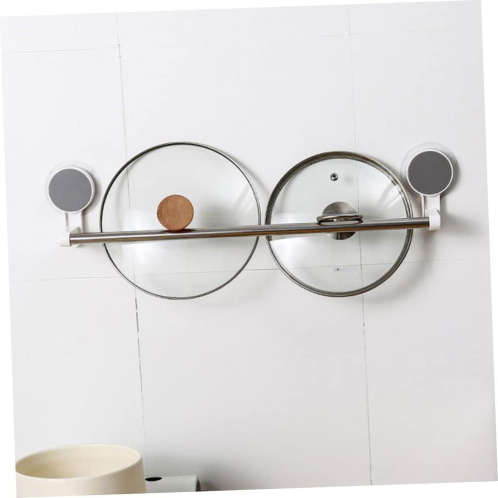 Towel Holder & Pot Cover Rack with Suction Cups