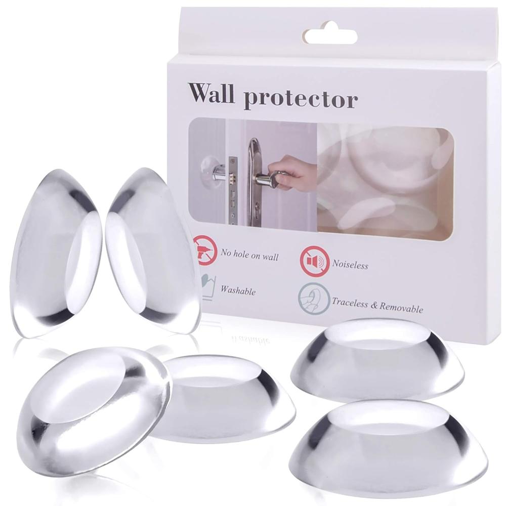 Door Stopper Wall Protector - Pack Of 6 - Color: Silver