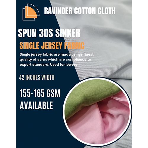 Spun 30S Sinker Single Jersey Fabric