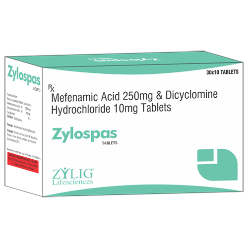 Mefenamic Acid 250 Mg And Dicyclomine Hydrochloride 10 Mg Tablet - Age Group: Adult