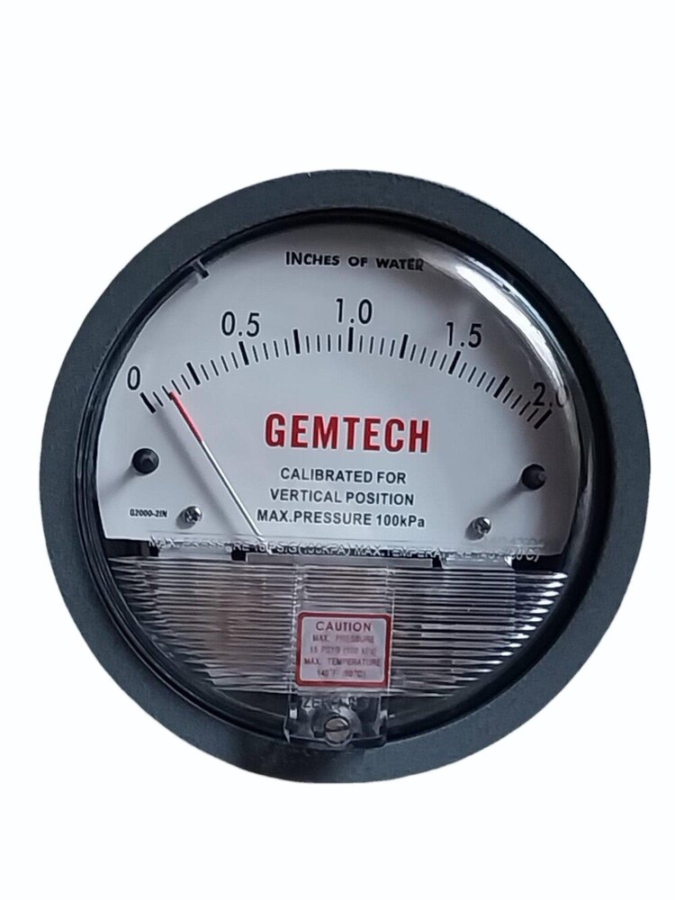 Model G2000-250CM GEMTECH Differential Pressure Gauge Range 0-250 CM W.C
